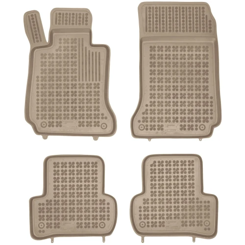 Dywaniki korytka gumowe beżowe do Mercedes-Benz Klasa C 2007-2014 (W204)