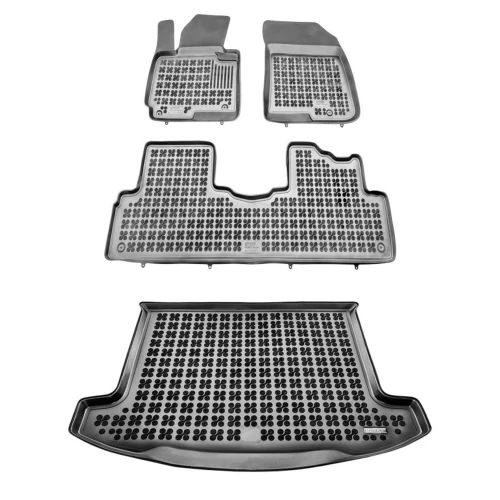 Dywaniki i mata gumowa zestaw komplet do Kia Carens 2013-2019 (IV)