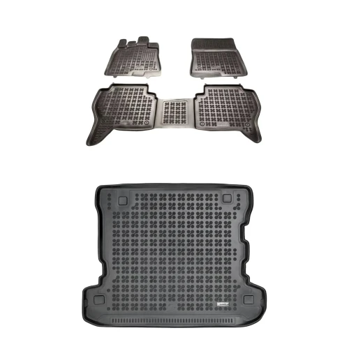 Dywaniki i mata gumowa zestaw komplet do Mitsubishi Pajero 2006-2021 (IV)
