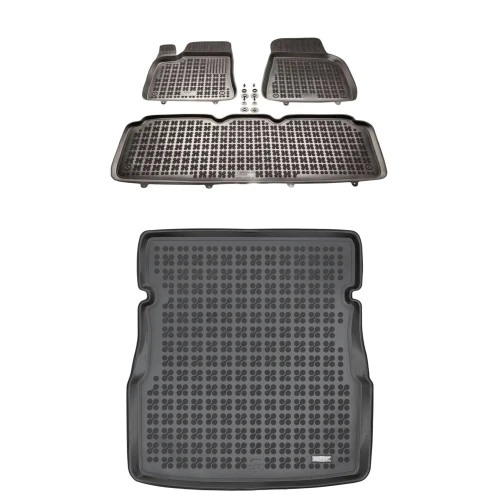 Dywaniki i mata gumowa zestaw komplet do Tesla Model S 2012-