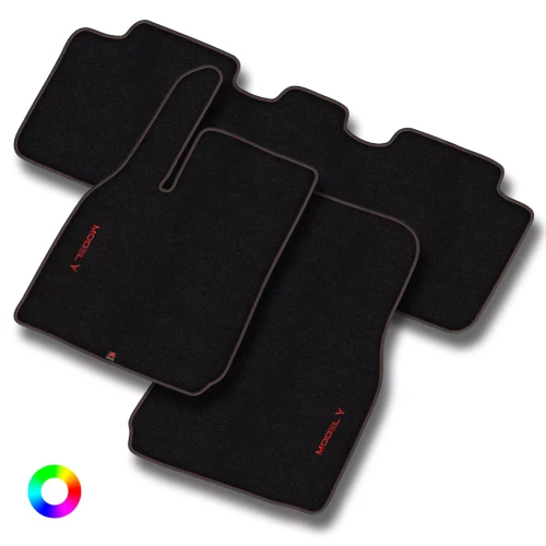 Dywaniki welurowe z haftem do Tesla Model Y od 2020