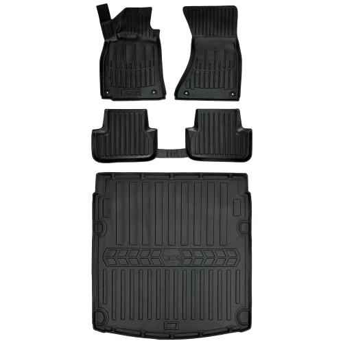 Dywaniki i mata gumowa do bagażnika zestaw 3D do Audi A4 B8 (2007-2015) sedan