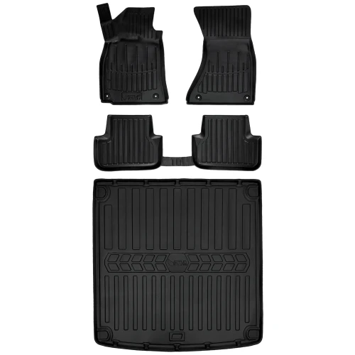 Dywaniki i mata gumowa do bagażnika zestaw 3D do Audi A4 B8 (2007-2015) kombi