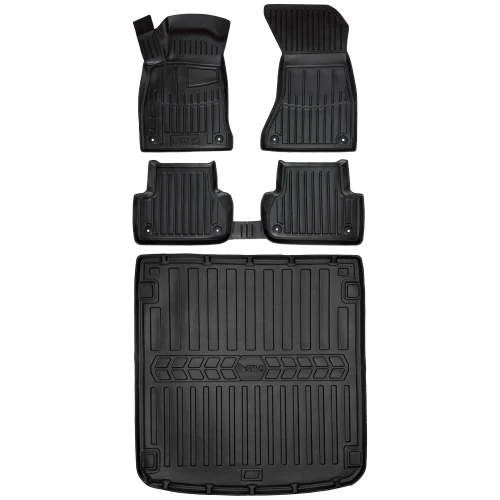 Dywaniki i mata gumowa do bagażnika zestaw 3D do Audi A4 B9 (2015-2023) kombi