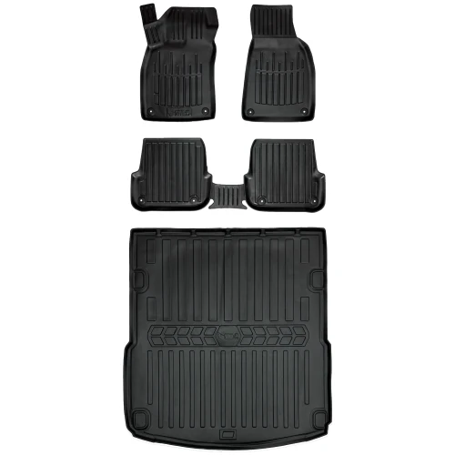 Dywaniki i mata gumowa do bagażnika zestaw 3D do Audi A6 C6 (2004-2008) sedan  przed liftem