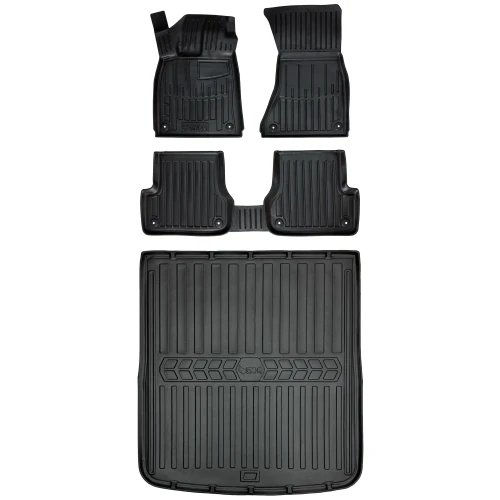 Dywaniki i mata gumowa do bagażnika zestaw 3D do Audi A6 C7 (2011-2018) kombi