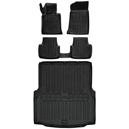 Dywaniki i mata gumowa do bagażnika zestaw 3D do BMW Seria 3 E46 (1998-2005) sedan  z napędem 2x4 (2WD)