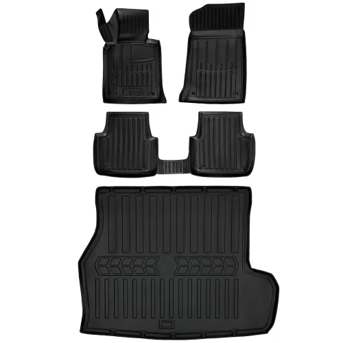 Dywaniki i mata gumowa do bagażnika zestaw 3D do BMW Seria 3 E46 (1998-2005) kombi  z napędem 2x4 (2WD)