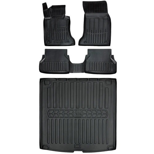 Dywaniki i mata gumowa do bagażnika zestaw 3D do BMW Seria 5 E61 (2003-2010) kombi  z napędem 2x4 (2WD)
