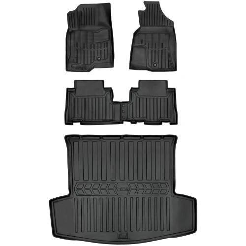 Dywaniki i mata gumowa do bagażnika zestaw 3D do Chevrolet Captiva I (2006-2011) suv  przed liftem