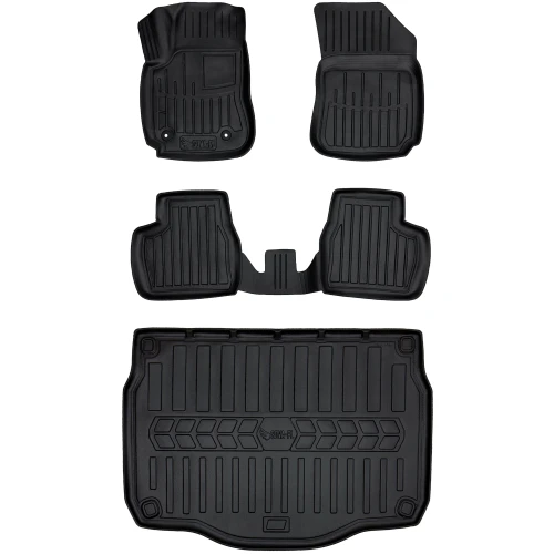 Dywaniki i mata gumowa do bagażnika zestaw 3D do Citroen C4 Cactus (2014-2020) suv