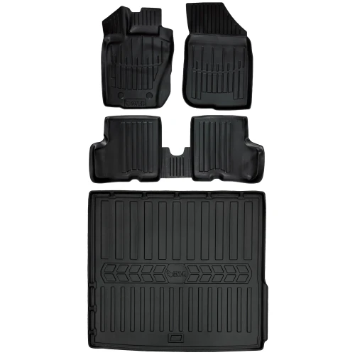 Dywaniki i mata gumowa do bagażnika zestaw 3D do Dacia Duster I (2010-2015) suv  z napędem 4x4 (4WD), przed liftem