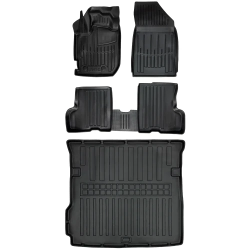 Dywaniki i mata gumowa do bagażnika zestaw 3D do Dacia Duster II (2018-2024) suv  z napędem 2x4 (2WD)