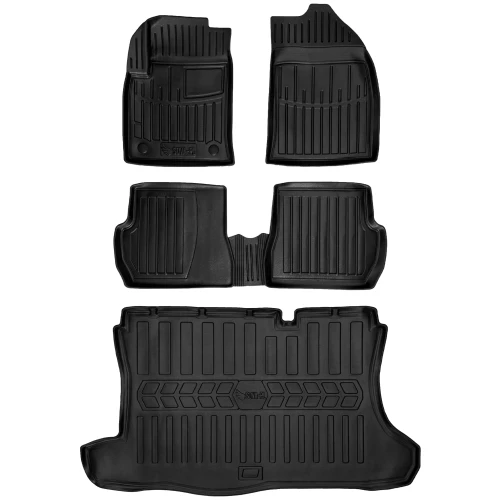 Dywaniki i mata gumowa do bagażnika zestaw 3D do Ford Fusion (2002-2012) hatchback
