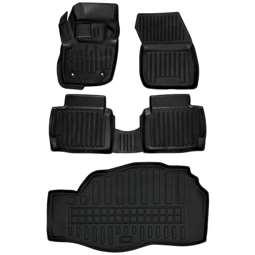 Dywaniki i mata gumowa do bagażnika zestaw 3D do Ford Mondeo V (2014-2022) sedan  wersja Hybrid