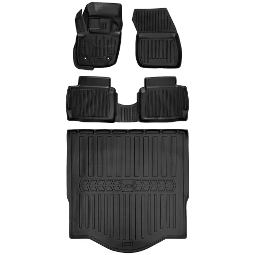 Dywaniki i mata gumowa do bagażnika zestaw 3D do Ford Mondeo V (2014-2022) kombi