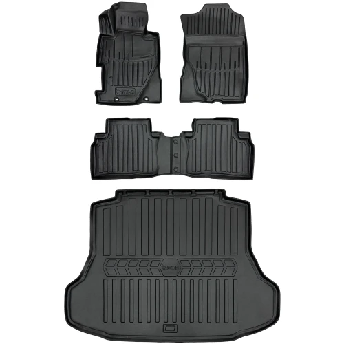 Dywaniki i mata gumowa do bagażnika zestaw 3D do Honda Civic VIII 4D (2006-2011) sedan  z wyjątkiem wersji UFO