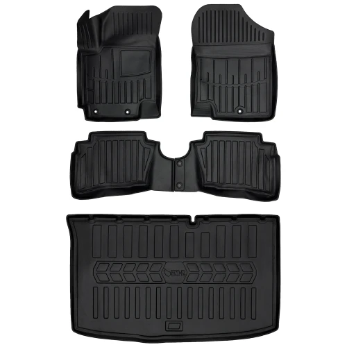 Dywaniki i mata gumowa do bagażnika zestaw 3D do Hyundai i20 I PB (2008-2014) hatchback