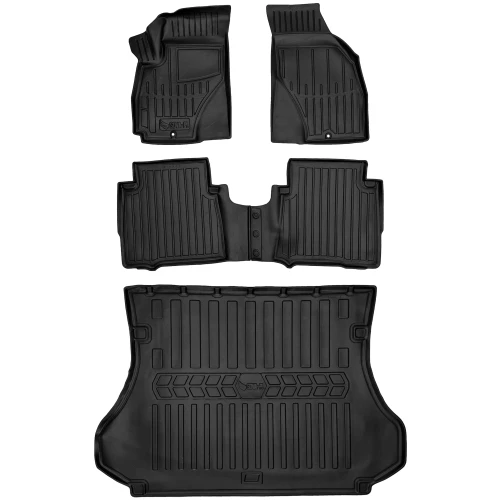 Dywaniki i mata gumowa do bagażnika zestaw 3D do Hyundai Santa Fe I SM (2001-2006) suv