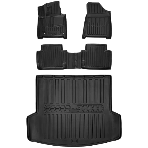 Dywaniki i mata gumowa do bagażnika zestaw 3D do Hyundai Santa Fe V MX5 (od 2023) suv  wersja 5 osobowa