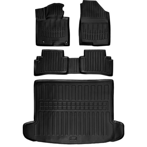 Dywaniki i mata gumowa do bagażnika zestaw 3D do Hyundai Tucson IV NX4 (od 2020) suv  bez subwoofera, z wyjątkiem Hybrid (HEV) oraz Plug-in Hybrid (PHEV)