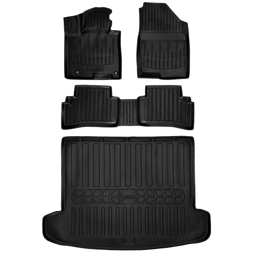 Dywaniki i mata gumowa do bagażnika zestaw 3D do Hyundai Tucson IV NX4 (od 2020) suv  z subwooferem, z wyjątkiem Hybrid (HEV) oraz Plug-in Hybrid (PHEV)