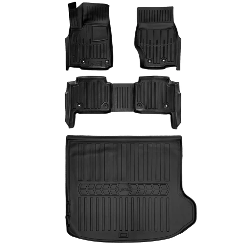 Dywaniki i mata gumowa do bagażnika zestaw 3D do Jeep Grand Cherokee V WL (od 2021) suv  wersja 5 osobowa