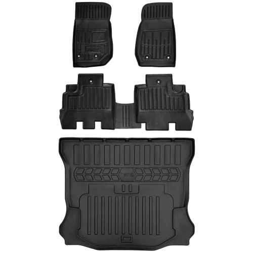 Dywaniki i mata gumowa do bagażnika zestaw 3D do Jeep Wrangler III JK (2007-2018) suv  5-drzwiowy