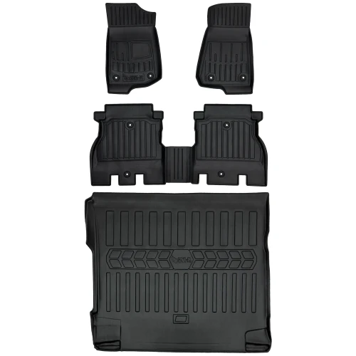 Dywaniki i mata gumowa do bagażnika zestaw 3D do Jeep Wrangler IV JL (od 2017) suv  5-drzwiowy