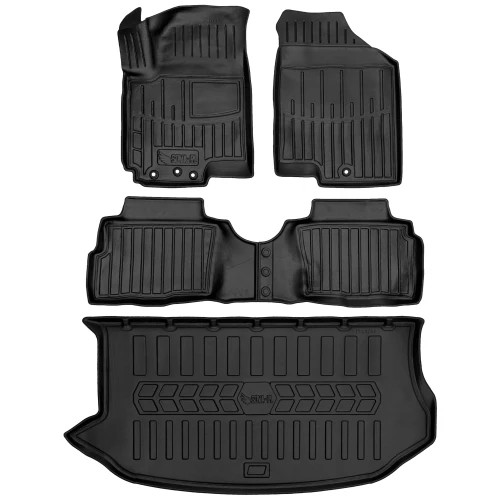 Dywaniki i mata gumowa do bagażnika zestaw 3D do Kia Soul I AM (2008-2013) suv