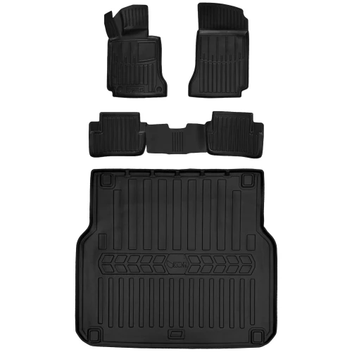 Dywaniki i mata gumowa do bagażnika zestaw 3D do Mercedes Klasa C III W204 (2007-2014) kombi