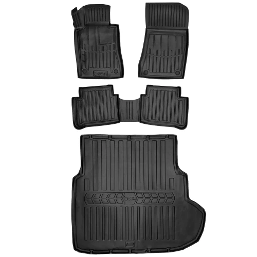 Dywaniki i mata gumowa do bagażnika zestaw 3D do Mercedes Klasa E III W211 (2002-2009) sedan  z napędem 2x4 (2WD)