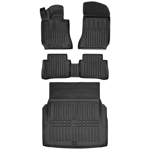 Dywaniki i mata gumowa do bagażnika zestaw 3D do Mercedes Klasa E IV W212 (2009-2016) sedan  avangarde