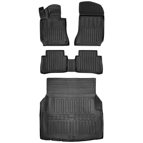 Dywaniki i mata gumowa do bagażnika zestaw 3D do Mercedes Klasa E IV W212 (2009-2016) sedan  elegance