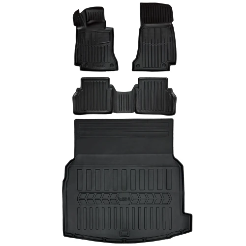 Dywaniki i mata gumowa do bagażnika zestaw 3D do Mercedes Klasa E V W213 (2016-2023) sedan