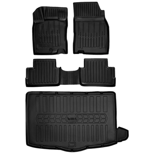 Dywaniki i mata gumowa do bagażnika zestaw 3D do Nissan Qashqai II J11 (2014-2017) suv dolna podłoga bagażnika przed liftem