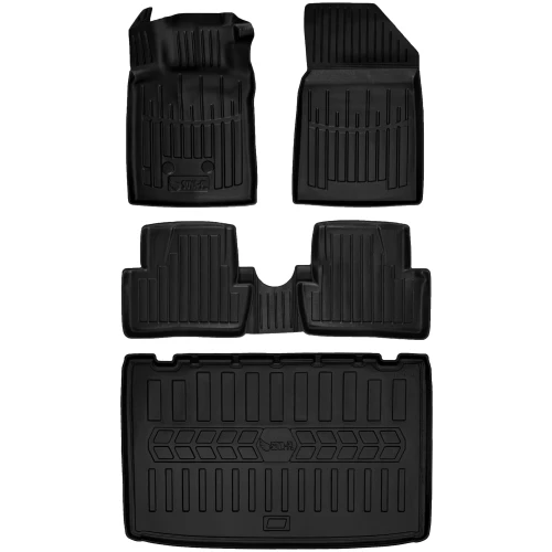 Dywaniki i mata gumowa do bagażnika zestaw 3D do Renault Clio III (2005-2012) hatchback