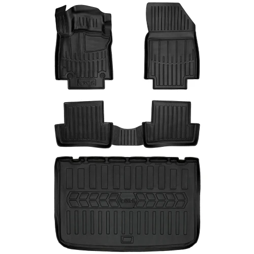 Dywaniki i mata gumowa do bagażnika zestaw 3D do Renault Clio IV (2012-2019) hatchback