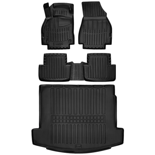 Dywaniki i mata gumowa do bagażnika zestaw 3D do Renault Megane II (2002-2009) kombi