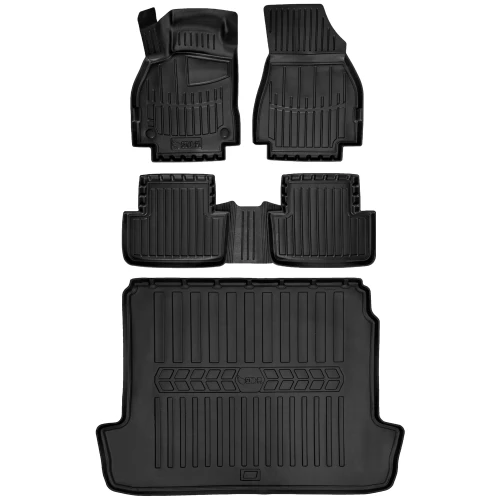 Dywaniki i mata gumowa do bagażnika zestaw 3D do Renault Megane II (2002-2009) sedan