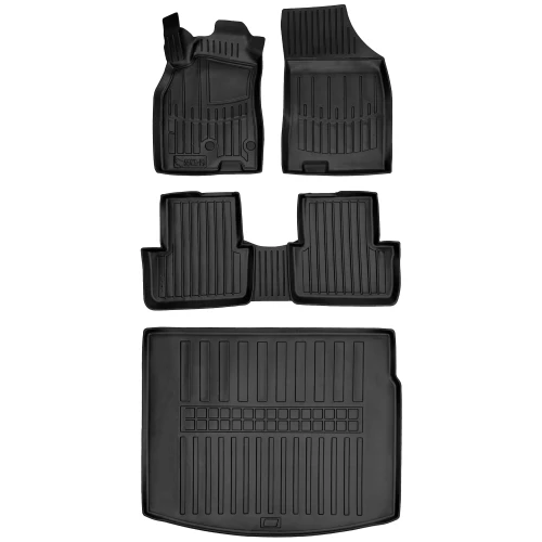 Dywaniki i mata gumowa do bagażnika zestaw 3D do Renault Megane III (2008-2015) kombi  bez wnęk bocznych