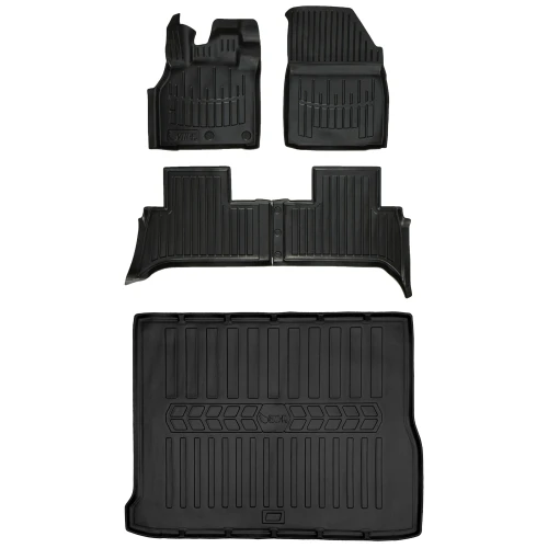 Dywaniki i mata gumowa do bagażnika zestaw 3D do Renault Scenic III (2009-2016) minivan
