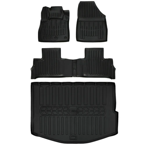 Dywaniki i mata gumowa do bagażnika zestaw 3D do Renault Scenic IV (2016-2021) minivan górna podłoga bagażnika