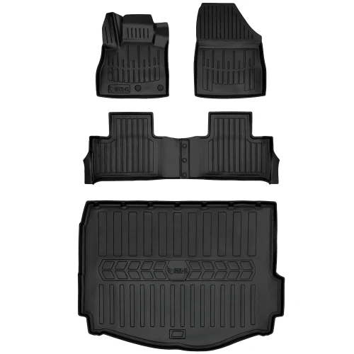 Dywaniki i mata gumowa do bagażnika zestaw 3D do Renault Scenic IV (2016-2021) minivan dolna podłoga bagażnika