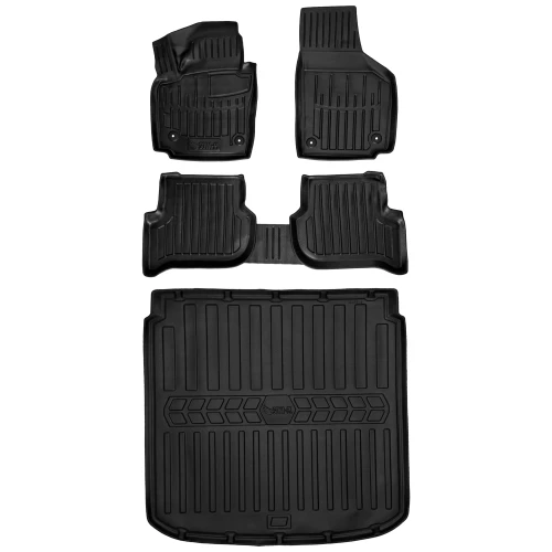 Dywaniki i mata gumowa do bagażnika zestaw 3D do Seat Altea XL (2005-2015) minivan