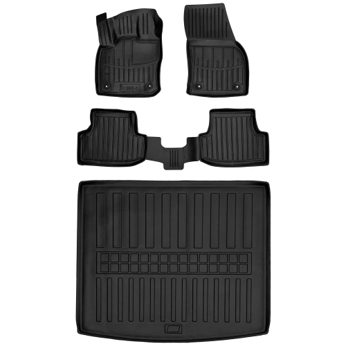 Dywaniki i mata gumowa do bagażnika zestaw 3D do Seat Ateca (od 2016) suv górna podłoga bagażnika