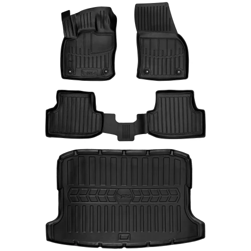 Dywaniki i mata gumowa do bagażnika zestaw 3D do Seat Ateca (od 2016) suv dolna podłoga bagażnika