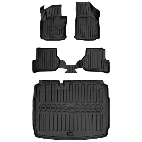 Dywaniki i mata gumowa do bagażnika zestaw 3D do Seat Leon II 1P (2005-2013) hatchback