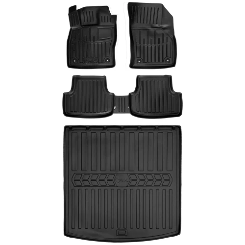 Dywaniki i mata gumowa do bagażnika zestaw 3D do Seat Leon III 5F (2012-2020) kombi górna podłoga bagażnika