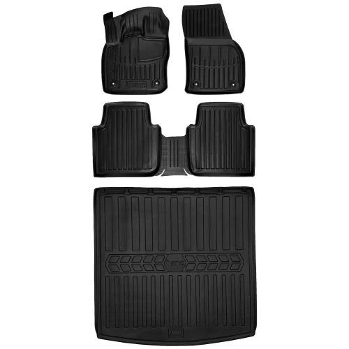 Dywaniki i mata gumowa do bagażnika zestaw 3D do Seat Tarraco (2018-2024) suv  wersja 5 osobowa